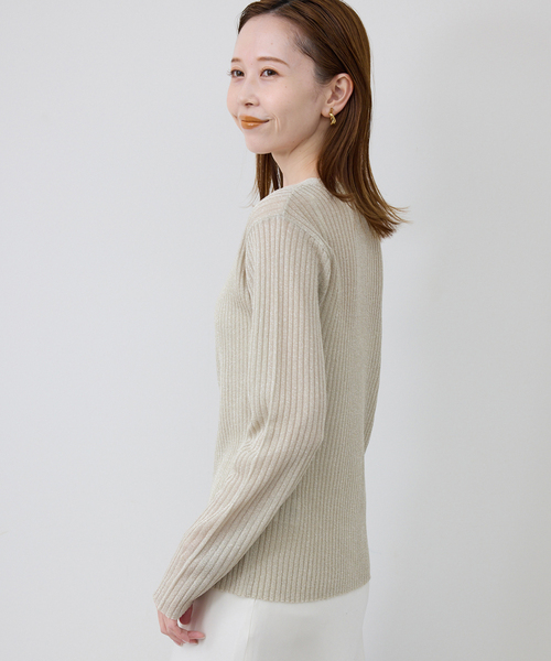 SLOBE IENA(スローブイエナ)の「ラメリブカーディガン(カーディガン/ボレロ・レディース・ブラウン/ベージュ・FREE)」の16枚目の写真