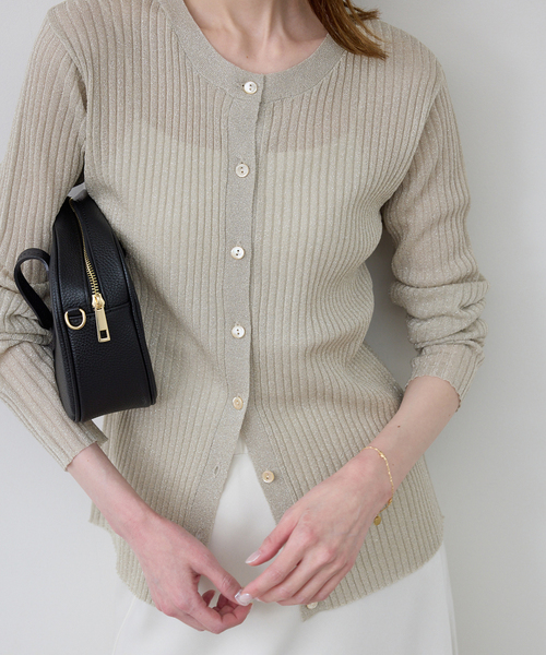 SLOBE IENA(スローブイエナ)の「ラメリブカーディガン(カーディガン/ボレロ・レディース・ブラウン/ベージュ・FREE)」の18枚目の写真