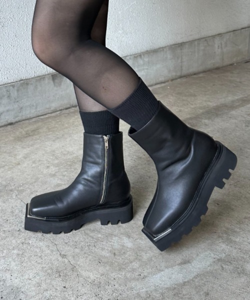Lui's（ルイス）の「【mi-企画】スクエアトゥブーツ（ブーツ・レディース・ブラック・L/M/S）」の11枚目の写真