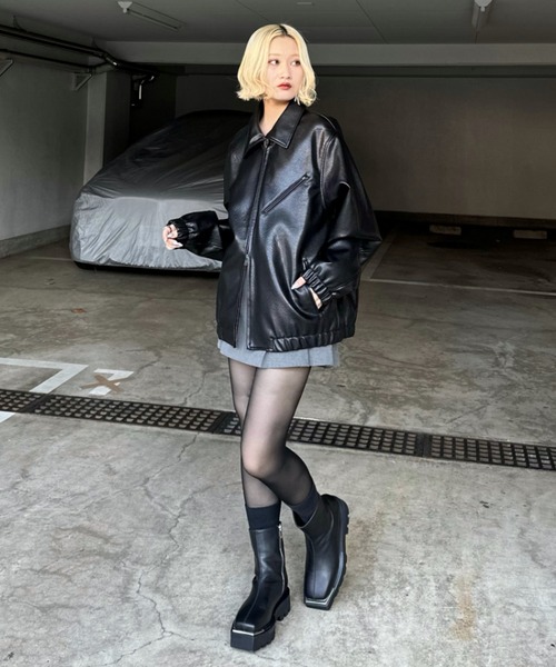 Lui's（ルイス）の「【mi-企画】スクエアトゥブーツ（ブーツ・レディース・ブラック・L/M/S）」の18枚目の写真