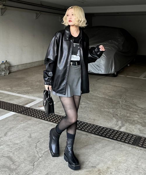 Lui's（ルイス）の「【mi-企画】スクエアトゥブーツ（ブーツ・レディース・ブラック・L/M/S）」の19枚目の写真