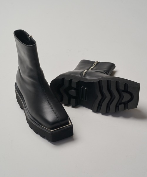 Lui's（ルイス）の「【mi-企画】スクエアトゥブーツ（ブーツ・レディース・ブラック・L/M/S）」の6枚目の写真