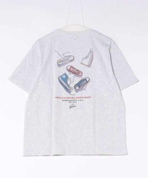 CONVERSE(コンバース)の「CONVERSE White(コンバース ホワイト)シューズグラフィックプリントTシャツ/スニーカーデザイン ビッグシルエット ユニセックス(Tシャツ/カットソー・レディース・グレー系その他/アッシュグレー/ブラック系その他/スミクロ/ホワイト/ホワイト系その他・M/L)」の18枚目の写真