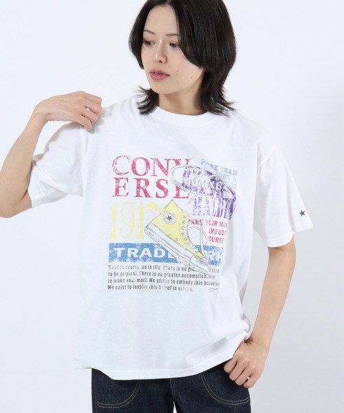 CONVERSE(コンバース)の「CONVERSE White(コンバース ホワイト)シューズグラフィックプリントTシャツ/スニーカーデザイン ビッグシルエット ユニセックス(Tシャツ/カットソー・レディース・グレー系その他/アッシュグレー/ブラック系その他/スミクロ/ホワイト/ホワイト系その他・M/L)」の20枚目の写真