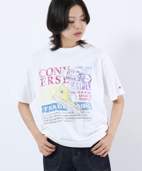 CONVERSE(コンバース)の「CONVERSE White(コンバース ホワイト)シューズグラフィックプリントTシャツ/スニーカーデザイン ビッグシルエット ユニセックス(Tシャツ/カットソー・レディース・グレー系その他/アッシュグレー/ブラック系その他/スミクロ/ホワイト/ホワイト系その他・M/L)」の21枚目の写真