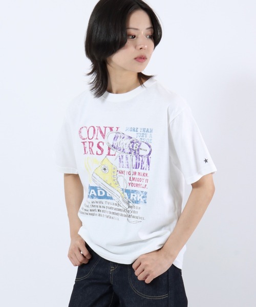 CONVERSE(コンバース)の「CONVERSE White(コンバース ホワイト)シューズグラフィックプリントTシャツ/スニーカーデザイン ビッグシルエット ユニセックス(Tシャツ/カットソー・レディース・グレー系その他/アッシュグレー/ブラック系その他/スミクロ/ホワイト/ホワイト系その他・M/L)」の22枚目の写真
