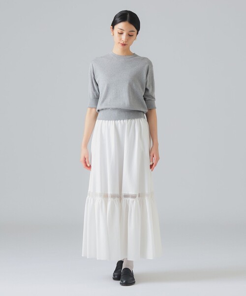 EFFE BEAMS（エッフェビームス）の「M・fil / コットン ティアード スカート（スカート・レディース・オフホワイト・ONE SIZE）」の3枚目の写真