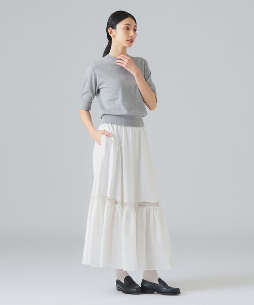 EFFE BEAMS（エッフェビームス）の「M・fil / コットン ティアード スカート（スカート・レディース・オフホワイト・ONE SIZE）」の4枚目の写真