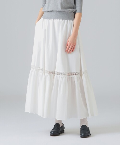 EFFE BEAMS（エッフェビームス）の「M・fil / コットン ティアード スカート（スカート・レディース・オフホワイト・ONE SIZE）」の5枚目の写真