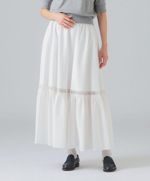 EFFE BEAMS（エッフェビームス）の「M・fil / コットン ティアード スカート（スカート・レディース・オフホワイト・ONE SIZE）」の6枚目の写真