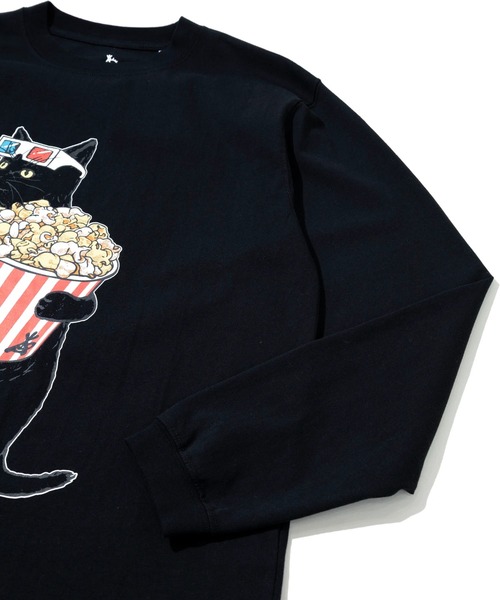 go slow caravan(ゴースローキャラバン)の「USA/C シネマ猫 ロングスリーブ TEE(Tシャツ/カットソー・メンズ・ブラック/ホワイト・SMALL/MEDIUM/LARGE/X-LARGE)」の5枚目の写真