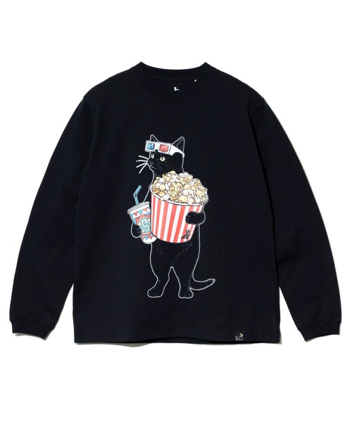 go slow caravan(ゴースローキャラバン)の「USA/C シネマ猫 ロングスリーブ TEE(Tシャツ/カットソー・メンズ・ブラック/ホワイト・SMALL/MEDIUM/LARGE/X-LARGE)」の8枚目の写真