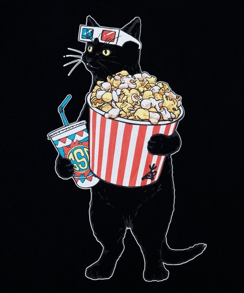 go slow caravan(ゴースローキャラバン)の「USA/C シネマ猫 ロングスリーブ TEE(Tシャツ/カットソー・メンズ・ブラック/ホワイト・SMALL/MEDIUM/LARGE/X-LARGE)」の9枚目の写真