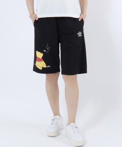Disney(ディズニー)の「Disney(ディズニー)キャラクタープリント スウェットハーフパンツ/ドライ UVカット レディース イージーパンツ ルームウェア ワンマイル(スウェットパンツ・レディース・ホワイト系その他/スミクロ/サックスブルー/ブラック・L/M)」の2枚目の写真