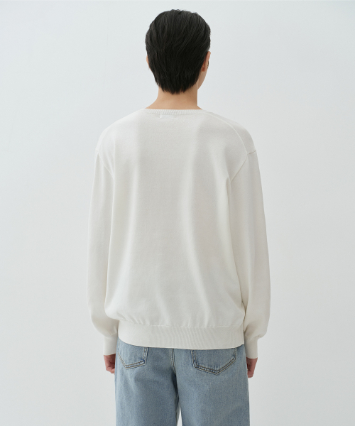 MUSINSA STANDARD（ムシンサスタンダード）の「ウォッシャブルスーピマコットンヘンリーネックニット[アイボリー]（ニット/セーター・メンズ・その他・SMALL/MEDIUM/LARGE/X-LARGE/2XL）」の3枚目の写真
