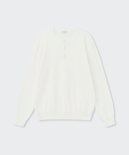 MUSINSA STANDARD（ムシンサスタンダード）の「ウォッシャブルスーピマコットンヘンリーネックニット[アイボリー]（ニット/セーター・メンズ・その他・SMALL/MEDIUM/LARGE/X-LARGE/2XL）」の7枚目の写真