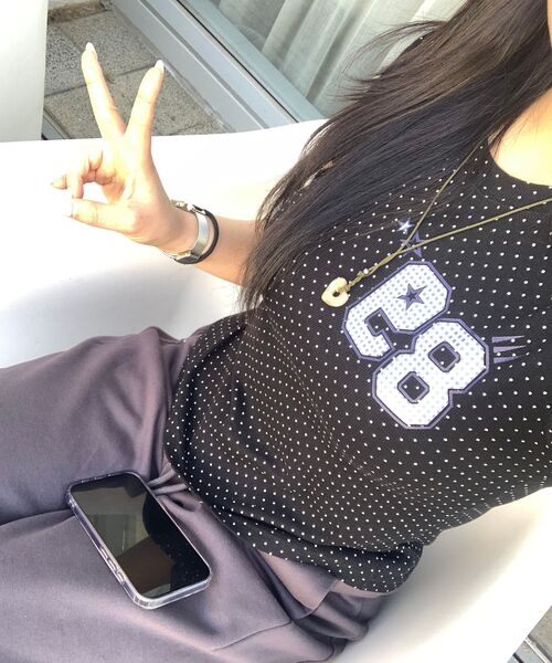 CARGOBROS FOR WOMAN(カーゴブロスフォーウィメン)の「アメリカンナンバーショート半袖Tシャツ(ブラック)(Tシャツ/カットソー・レディース・その他・MEDIUM/SMALL)」の4枚目の写真