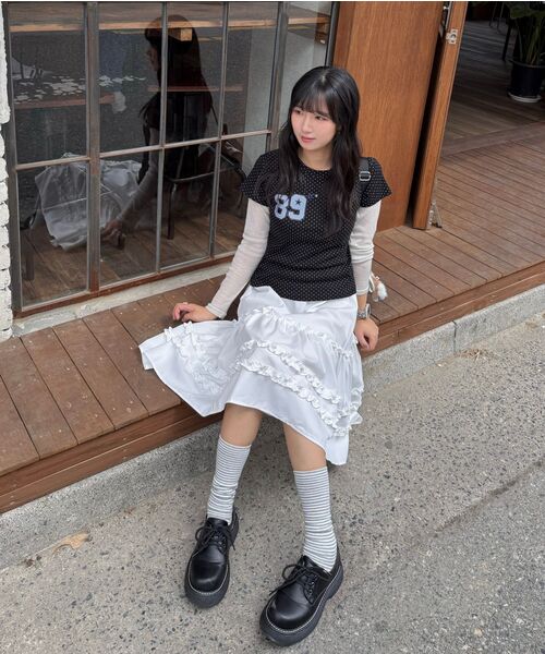 CARGOBROS FOR WOMAN(カーゴブロスフォーウィメン)の「アメリカンナンバーショート半袖Tシャツ(ブラック)(Tシャツ/カットソー・レディース・その他・MEDIUM/SMALL)」の2枚目の写真