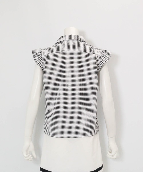 archivio(アルチビオ)の「<LADIES>ギンガムチェック開襟プルオーバー(Tシャツ/カットソー・レディース・イエロー/オレンジ/ブラック・L/M/S)」の4枚目の写真
