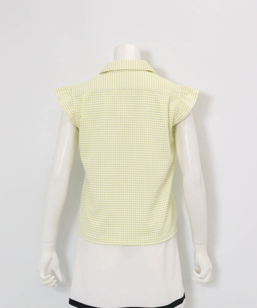 archivio(アルチビオ)の「<LADIES>ギンガムチェック開襟プルオーバー(Tシャツ/カットソー・レディース・イエロー/オレンジ/ブラック・L/M/S)」の6枚目の写真