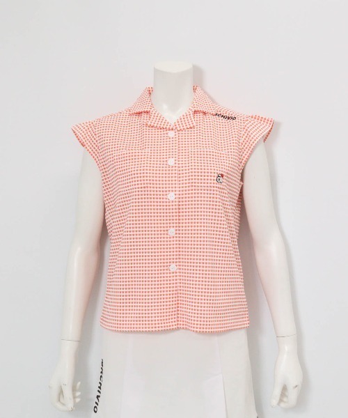 archivio(アルチビオ)の「<LADIES>ギンガムチェック開襟プルオーバー(Tシャツ/カットソー・レディース・イエロー/オレンジ/ブラック・L/M/S)」の7枚目の写真