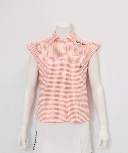archivio(アルチビオ)の「<LADIES>ギンガムチェック開襟プルオーバー(Tシャツ/カットソー・レディース・イエロー/オレンジ/ブラック・L/M/S)」の8枚目の写真