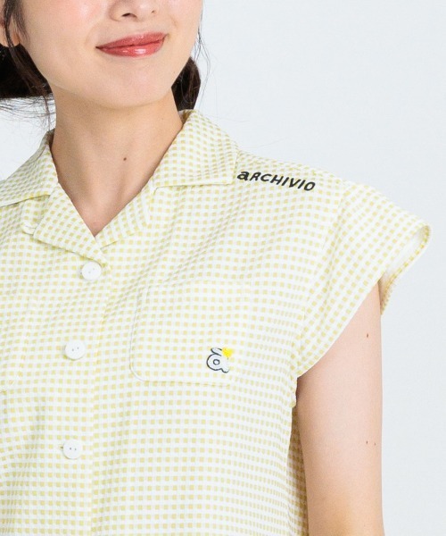 archivio(アルチビオ)の「<LADIES>ギンガムチェック開襟プルオーバー(Tシャツ/カットソー・レディース・イエロー/オレンジ/ブラック・L/M/S)」の13枚目の写真