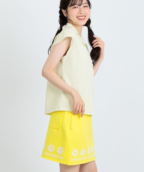 archivio(アルチビオ)の「<LADIES>ギンガムチェック開襟プルオーバー(Tシャツ/カットソー・レディース・イエロー/オレンジ/ブラック・L/M/S)」の14枚目の写真