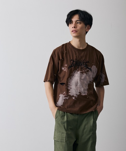 improves(インプローブス)の「グランジ 半袖Tシャツ(Tシャツ/カットソー・メンズ・ブラウン/ブラック・X-LARGE/LARGE/MEDIUM/SMALL)」の2枚目の写真