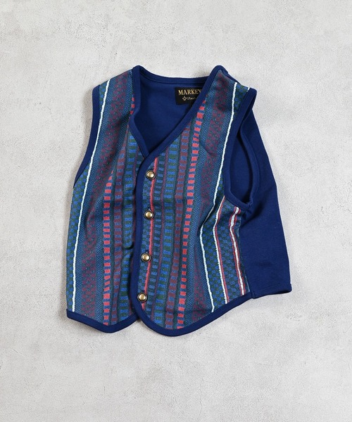 MARKEY'S（マーキーズ）の「ジャガードプリントベスト（ベスト・キッズ・ブラウン/ネイビー・L/M/S）」の3枚目の写真