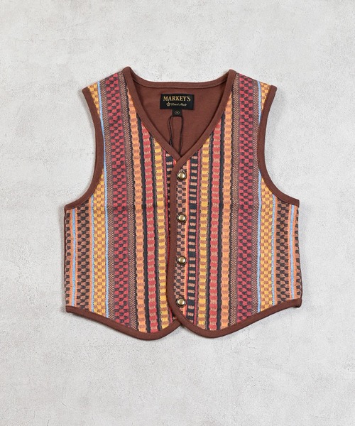 MARKEY'S（マーキーズ）の「ジャガードプリントベスト（ベスト・キッズ・ブラウン/ネイビー・L/M/S）」の15枚目の写真