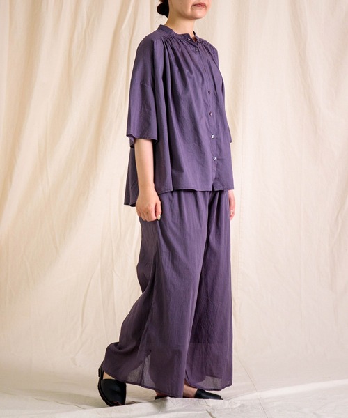 Brocante（ブロカント）の「[Brocante / ブロカント] インドボイル シスフロンセシャツ（シャツ/ブラウス・レディース・チャコールグレー/ブラック/ホワイト/ベージュ・2）」の14枚目の写真