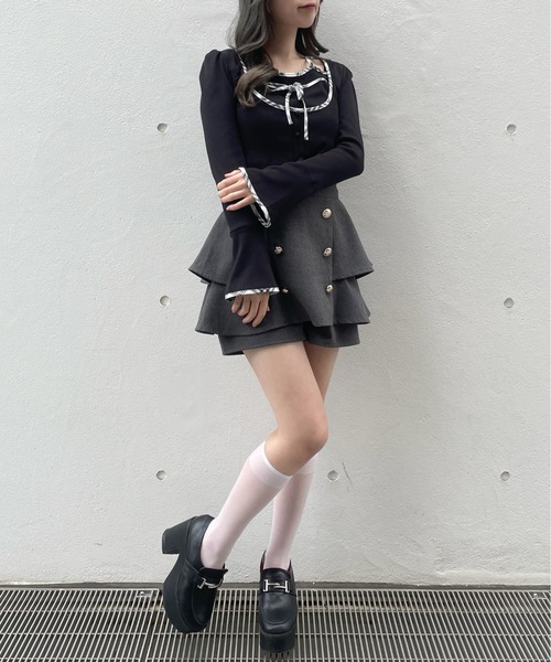 abc une face(アーベーセーアンフェイス)の「ボレロレイヤードトップス(Tシャツ/カットソー・レディース・ホワイト/ブラック/ピンク・FREE)」の10枚目の写真