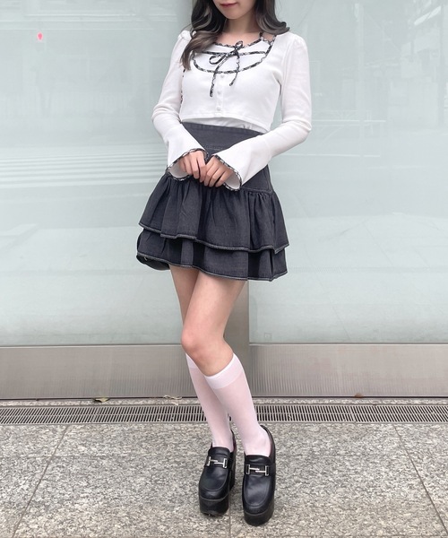 abc une face(アーベーセーアンフェイス)の「ボレロレイヤードトップス(Tシャツ/カットソー・レディース・ホワイト/ブラック/ピンク・FREE)」の15枚目の写真