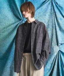 《UNISEX》【Italian Dead Stock Fabric】Prime-Over Maxi Regular Collar Shirts Coat/【イタリアンデッドストックファブリック】プライムオーバーマキシレギュラーカラーシャツコート【MAISON SPECIAL/メゾンスペシャル】