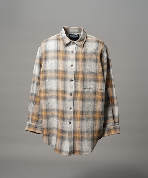 MAISON SPECIAL(メゾンスペシャル)の「《UNISEX》【Italian Dead Stock Fabric】Prime-Over Maxi Regular Collar Shirts Coat/【イタリアンデッドストックファブリック】プライムオーバーマキシレギュラーカラーシャツコート【MAISON SPECIAL/メゾンスペシャル】(シャツ/ブラウス・メンズ・ブラウン/その他1/オレンジ/ライトグレー/その他2/チャコールグレー/グレー/ブラック/ライトグリーン・2/1/0)」の19枚目の写真