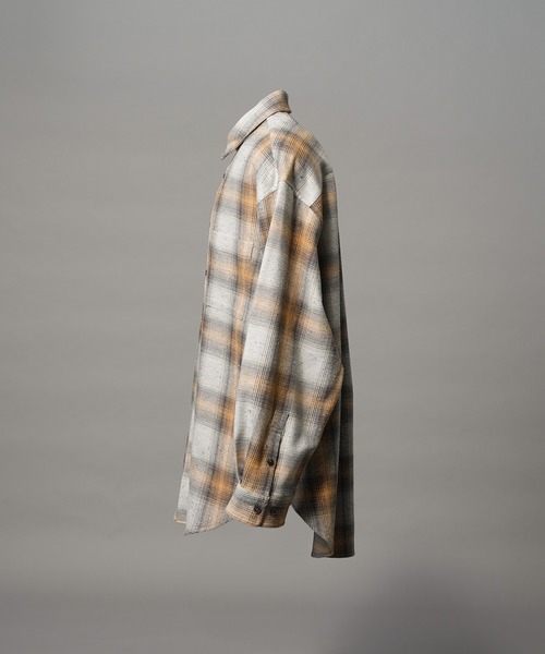 MAISON SPECIAL(メゾンスペシャル)の「《UNISEX》【Italian Dead Stock Fabric】Prime-Over Maxi Regular Collar Shirts Coat/【イタリアンデッドストックファブリック】プライムオーバーマキシレギュラーカラーシャツコート【MAISON SPECIAL/メゾンスペシャル】(シャツ/ブラウス・メンズ・ブラウン/その他1/オレンジ/ライトグレー/その他2/チャコールグレー/グレー/ブラック/ライトグリーン・2/1/0)」の20枚目の写真