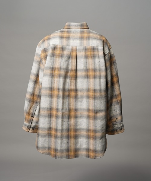 MAISON SPECIAL(メゾンスペシャル)の「《UNISEX》【Italian Dead Stock Fabric】Prime-Over Maxi Regular Collar Shirts Coat/【イタリアンデッドストックファブリック】プライムオーバーマキシレギュラーカラーシャツコート【MAISON SPECIAL/メゾンスペシャル】(シャツ/ブラウス・メンズ・ブラウン/その他1/オレンジ/ライトグレー/その他2/チャコールグレー/グレー/ブラック/ライトグリーン・2/1/0)」の21枚目の写真