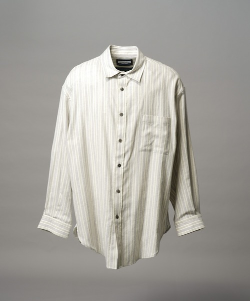 MAISON SPECIAL(メゾンスペシャル)の「《UNISEX》【Italian Dead Stock Fabric】Prime-Over Maxi Regular Collar Shirts Coat/【イタリアンデッドストックファブリック】プライムオーバーマキシレギュラーカラーシャツコート【MAISON SPECIAL/メゾンスペシャル】(シャツ/ブラウス・メンズ・ブラウン/その他1/オレンジ/ライトグレー/その他2/チャコールグレー/グレー/ブラック/ライトグリーン・2/1/0)」の18枚目の写真