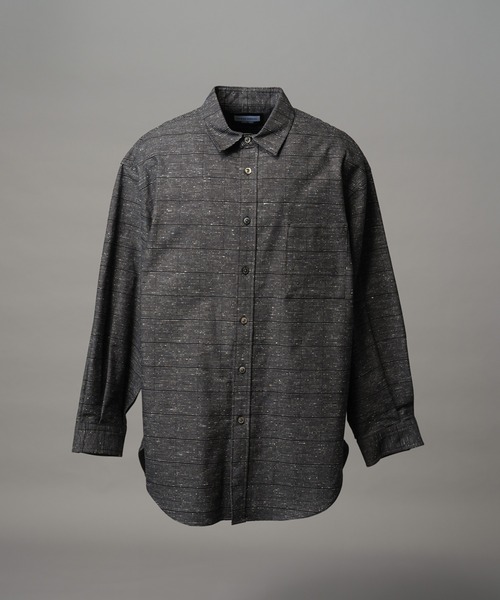 MAISON SPECIAL(メゾンスペシャル)の「《UNISEX》【Italian Dead Stock Fabric】Prime-Over Maxi Regular Collar Shirts Coat/【イタリアンデッドストックファブリック】プライムオーバーマキシレギュラーカラーシャツコート【MAISON SPECIAL/メゾンスペシャル】(シャツ/ブラウス・メンズ・ブラウン/その他1/オレンジ/ライトグレー/その他2/チャコールグレー/グレー/ブラック/ライトグリーン・2/1/0)」の14枚目の写真