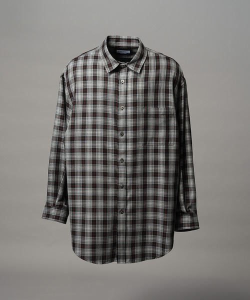 MAISON SPECIAL(メゾンスペシャル)の「《UNISEX》【Italian Dead Stock Fabric】Prime-Over Maxi Regular Collar Shirts Coat/【イタリアンデッドストックファブリック】プライムオーバーマキシレギュラーカラーシャツコート【MAISON SPECIAL/メゾンスペシャル】(シャツ/ブラウス・メンズ・ブラウン/その他1/オレンジ/ライトグレー/その他2/チャコールグレー/グレー/ブラック/ライトグリーン・2/1/0)」の16枚目の写真