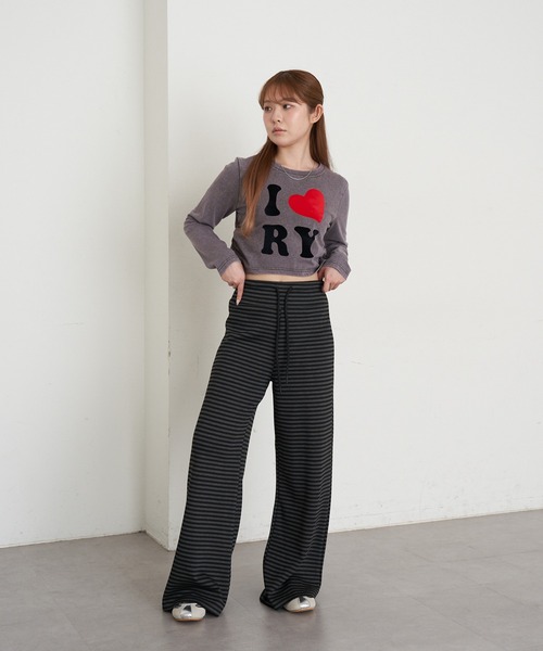RAY CASSIN（レイカズン）の「ボーダーカットパンツ（その他パンツ・レディース・グレー/チャコールグレー・M/L）」の12枚目の写真