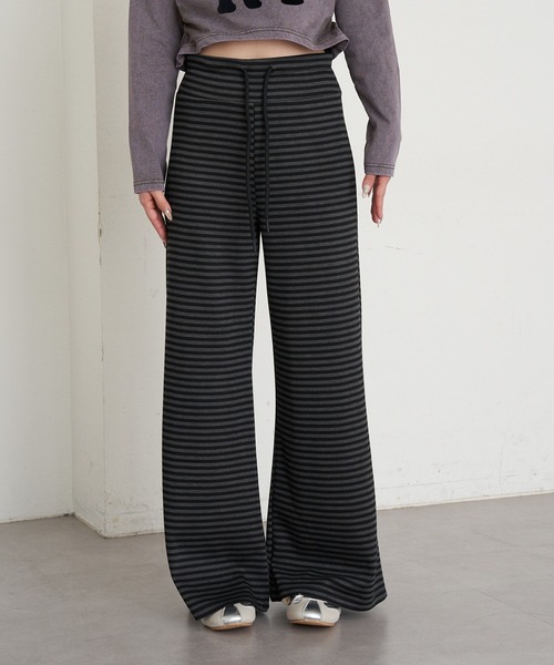 RAY CASSIN（レイカズン）の「ボーダーカットパンツ（その他パンツ・レディース・グレー/チャコールグレー・M/L）」の15枚目の写真