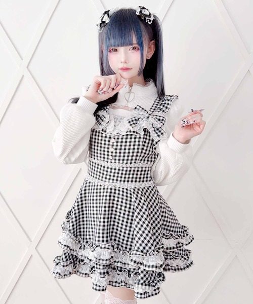 MA*RS(アメーバーマーズ)の「ダブルりぼんギンガムキャミワンピース(ワンピース・レディース・ブラック/グレー/ピンク・FREE)」の22枚目の写真