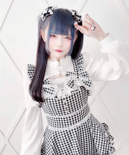 MA*RS(アメーバーマーズ)の「ダブルりぼんギンガムキャミワンピース(ワンピース・レディース・ブラック/グレー/ピンク・FREE)」の21枚目の写真