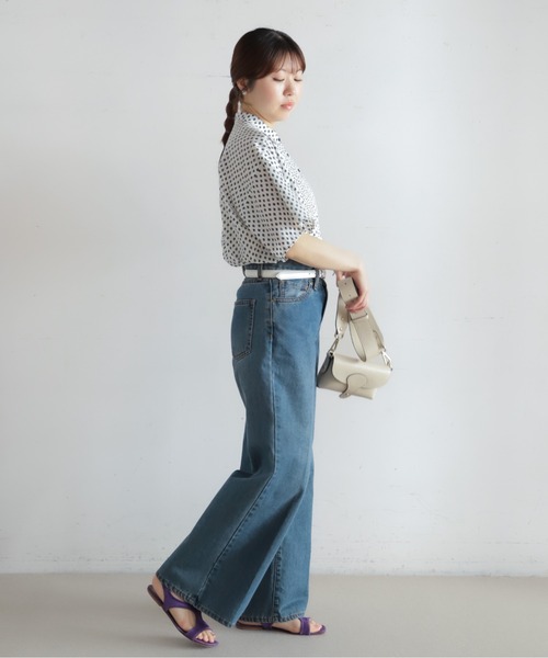 NOMBRE IMPAIR(ノンブルアンペール)の「リーフドットコンビ スタンドネックブラウス(シャツ/ブラウス・レディース・ブラック/ホワイト・FREE)」の6枚目の写真