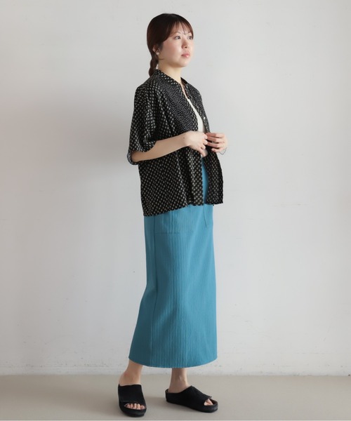 NOMBRE IMPAIR(ノンブルアンペール)の「リーフドットコンビ スタンドネックブラウス(シャツ/ブラウス・レディース・ブラック/ホワイト・FREE)」の9枚目の写真