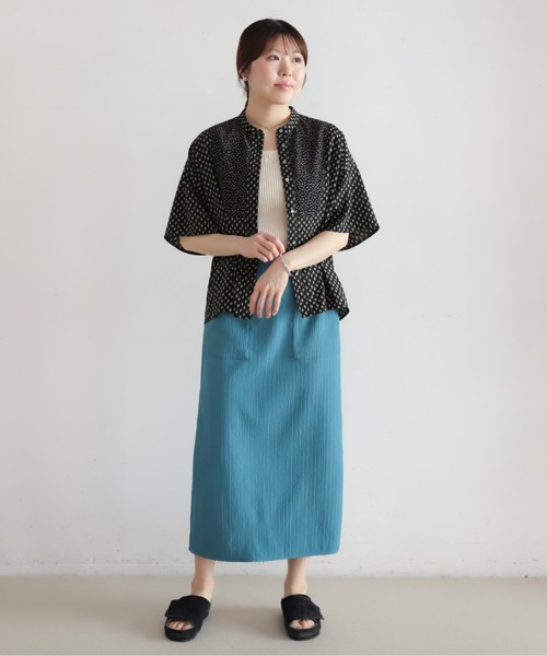 NOMBRE IMPAIR(ノンブルアンペール)の「リーフドットコンビ スタンドネックブラウス(シャツ/ブラウス・レディース・ブラック/ホワイト・FREE)」の14枚目の写真