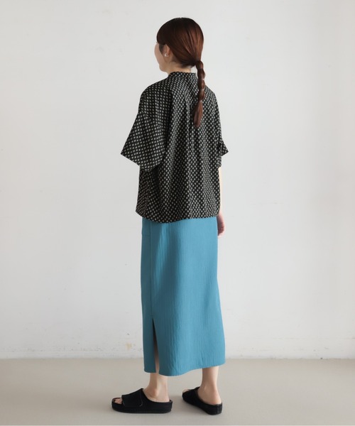 NOMBRE IMPAIR(ノンブルアンペール)の「リーフドットコンビ スタンドネックブラウス(シャツ/ブラウス・レディース・ブラック/ホワイト・FREE)」の10枚目の写真