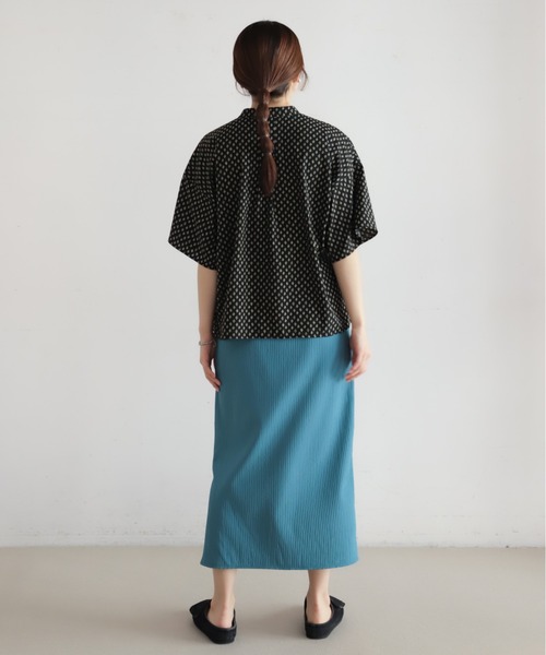 NOMBRE IMPAIR(ノンブルアンペール)の「リーフドットコンビ スタンドネックブラウス(シャツ/ブラウス・レディース・ブラック/ホワイト・FREE)」の13枚目の写真